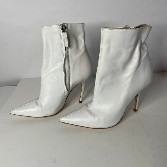 ZARA White Heeled Booties Size 37 - Picture 3 of 7